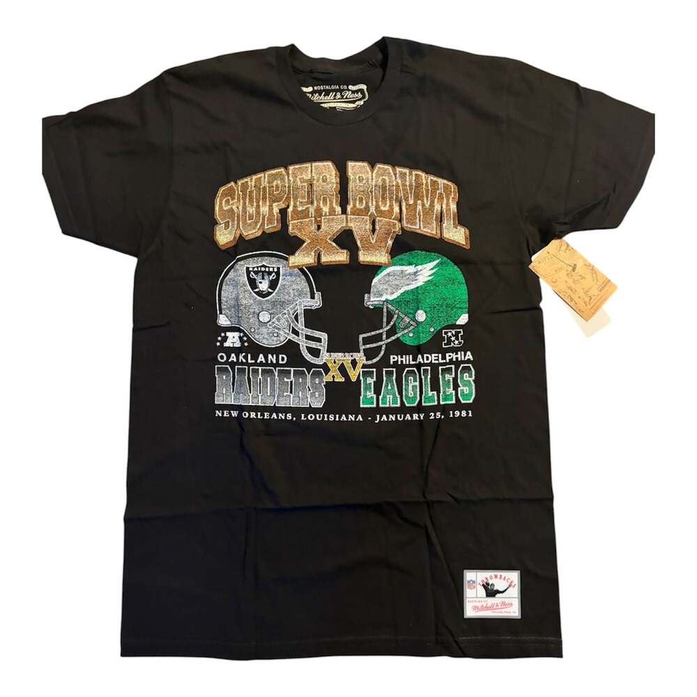 Mitchell & Ness NFL Super Bowl XV Oakland Raiders vs Philadelphia Eagles T-Shirt